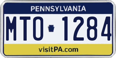PA license plate MTO1284