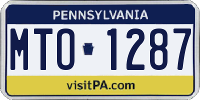 PA license plate MTO1287