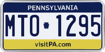 PA license plate MTO1295