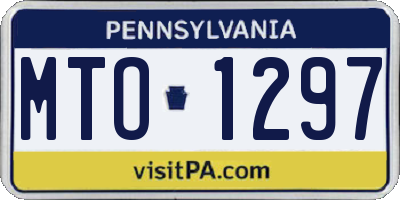 PA license plate MTO1297