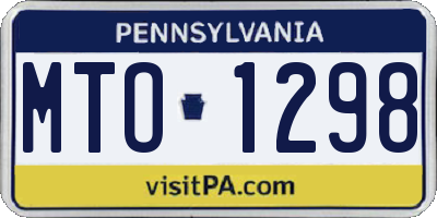 PA license plate MTO1298