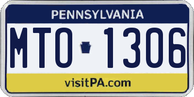 PA license plate MTO1306