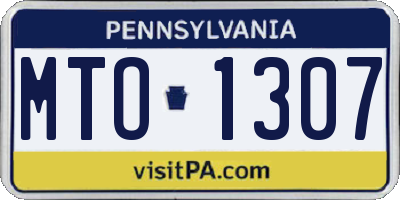 PA license plate MTO1307