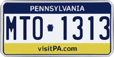 PA license plate MTO1313