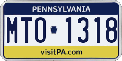 PA license plate MTO1318