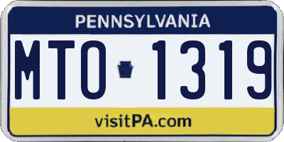 PA license plate MTO1319