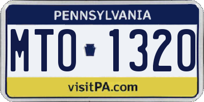 PA license plate MTO1320