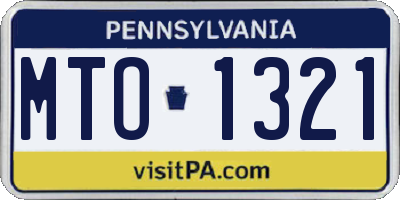 PA license plate MTO1321
