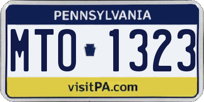 PA license plate MTO1323
