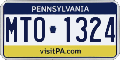 PA license plate MTO1324
