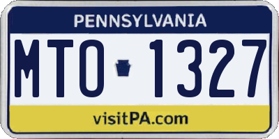 PA license plate MTO1327