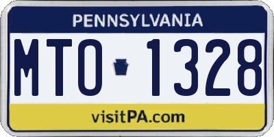 PA license plate MTO1328