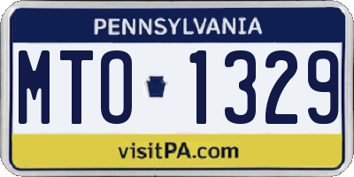 PA license plate MTO1329