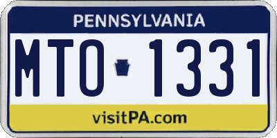 PA license plate MTO1331