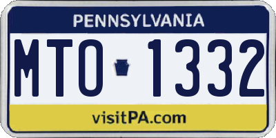 PA license plate MTO1332