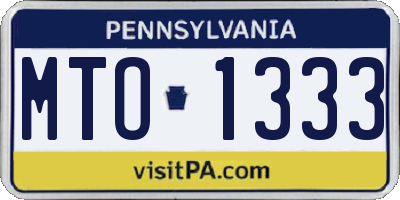 PA license plate MTO1333
