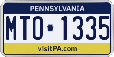 PA license plate MTO1335