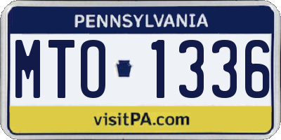 PA license plate MTO1336