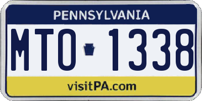 PA license plate MTO1338