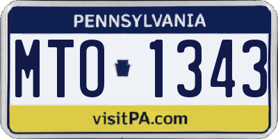 PA license plate MTO1343
