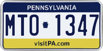 PA license plate MTO1347