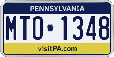 PA license plate MTO1348