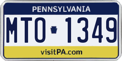PA license plate MTO1349