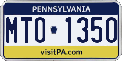 PA license plate MTO1350