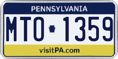 PA license plate MTO1359