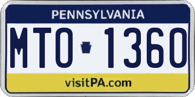 PA license plate MTO1360