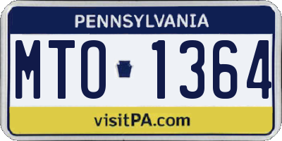 PA license plate MTO1364