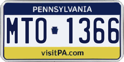 PA license plate MTO1366