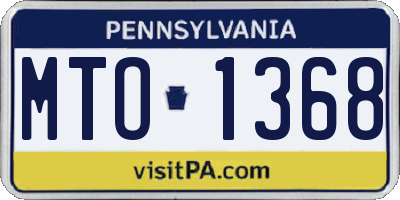 PA license plate MTO1368