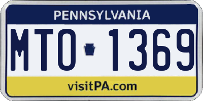 PA license plate MTO1369
