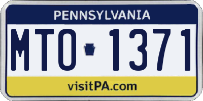 PA license plate MTO1371