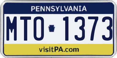 PA license plate MTO1373