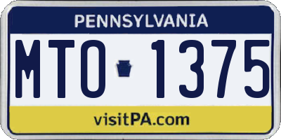PA license plate MTO1375
