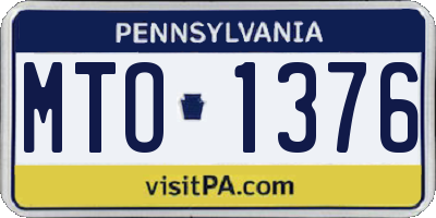 PA license plate MTO1376