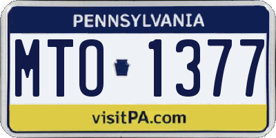 PA license plate MTO1377