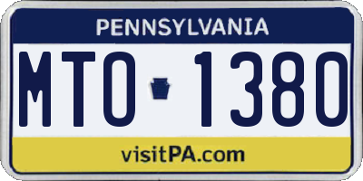 PA license plate MTO1380
