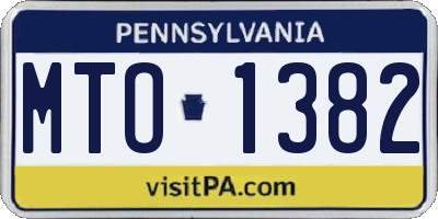 PA license plate MTO1382