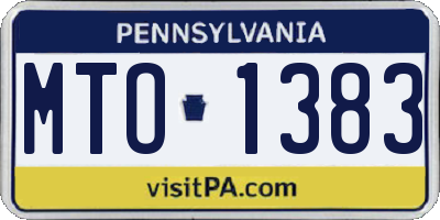 PA license plate MTO1383