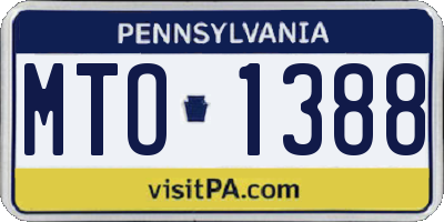 PA license plate MTO1388