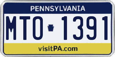 PA license plate MTO1391
