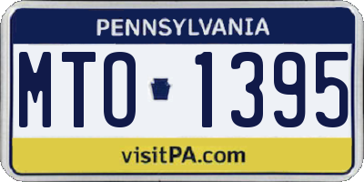 PA license plate MTO1395