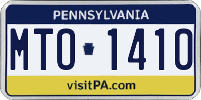 PA license plate MTO1410