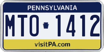 PA license plate MTO1412