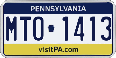 PA license plate MTO1413