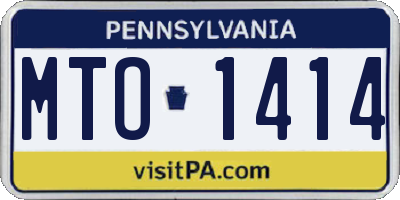 PA license plate MTO1414