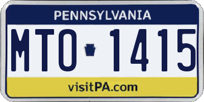 PA license plate MTO1415